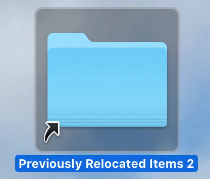 Previously Relocated Items Folder Desktop Alias